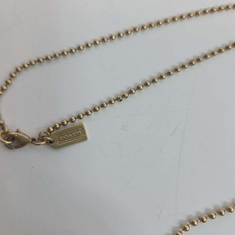 Coach Pave Rondell Link Gold Tone Long Necklace - Picture 3 of 5